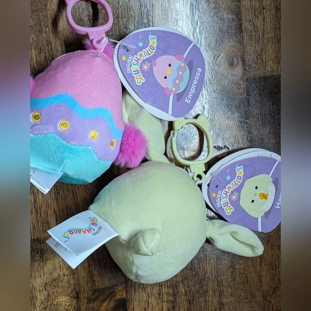 Squishmallows Easter keychain lot of 2 Bunny And chick